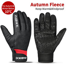 Load image into Gallery viewer, INBIKE Winter Cycling Gloves Touch Screen MTB Bike Gloves Sport Shockproof Full Finger Reflective Winter Bicycle Glove For Men