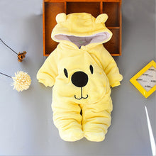 Load image into Gallery viewer, Winter baby boys girls clothing leopard Fleece jumpsuit