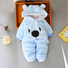Load image into Gallery viewer, Winter baby boys girls clothing leopard Fleece jumpsuit