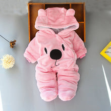 Load image into Gallery viewer, Winter baby boys girls clothing leopard Fleece jumpsuit