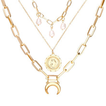 Load image into Gallery viewer, 17KM Fashion Multi Layer Lock Portrait Pendants Necklaces