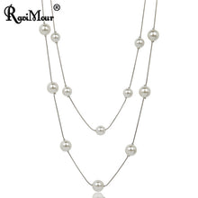 Load image into Gallery viewer, RAVIMOUR 4 Colos Red Simulated Pearl Necklace