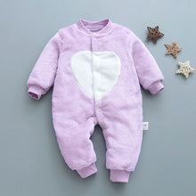Load image into Gallery viewer, Winter baby boys girls clothing leopard Fleece jumpsuit