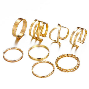 IF ME 30pcs/set Vintage Punk Gold Ring