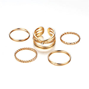 IF ME 30pcs/set Vintage Punk Gold Ring