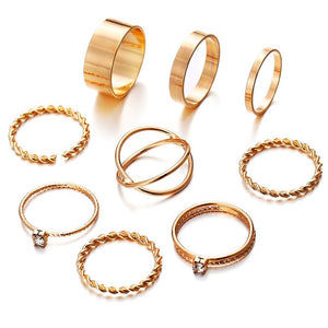 IF ME 30pcs/set Vintage Punk Gold Ring