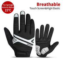 Load image into Gallery viewer, INBIKE Winter Cycling Gloves Touch Screen MTB Bike Gloves Sport Shockproof Full Finger Reflective Winter Bicycle Glove For Men
