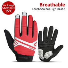 Load image into Gallery viewer, INBIKE Winter Cycling Gloves Touch Screen MTB Bike Gloves Sport Shockproof Full Finger Reflective Winter Bicycle Glove For Men
