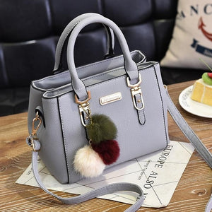 Luxury Handbag Women Bags Women Hairball Shoulder Bag  Ladies Hand Bags Vintage Leather Messenger Bag  Female Hand Bolso Bags