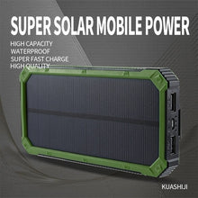 Load image into Gallery viewer, Huge Capacity Solar Power Bank 30000mAh
