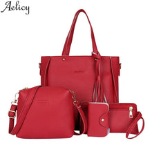 Load image into Gallery viewer, Aelicy 2019 PU Shoulder Bag Zipper Luxury Women Four-Piece Bags Designer Women Messenger Bag Female Simple Handbag Solid Tote
