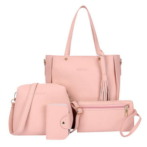 Aelicy 2019 PU Shoulder Bag Zipper Luxury Women Four-Piece Bags Designer Women Messenger Bag Female Simple Handbag Solid Tote