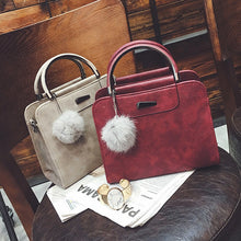 Load image into Gallery viewer, Hot Sale Handbag Women Casual Tote Bag Female Large Shoulder Messenger Bags High Quality PU Leather Handbag With Fur Ball Bolsa
