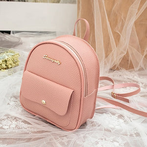 2019 Mini Backpack Women Korean Style PU Leather Shoulder Bag For Teenage Girls Multi-Function Small Bagpack Female Phone Pouch