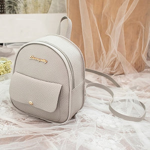 2019 Mini Backpack Women Korean Style PU Leather Shoulder Bag For Teenage Girls Multi-Function Small Bagpack Female Phone Pouch