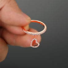 Load image into Gallery viewer, Cute Female Small Crystal Pendant Heart Ring
