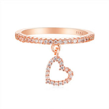 Load image into Gallery viewer, Cute Female Small Crystal Pendant Heart Ring
