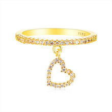 Load image into Gallery viewer, Cute Female Small Crystal Pendant Heart Ring
