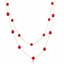 Load image into Gallery viewer, RAVIMOUR 4 Colos Red Simulated Pearl Necklace
