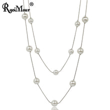 Load image into Gallery viewer, RAVIMOUR 4 Colos Red Simulated Pearl Necklace
