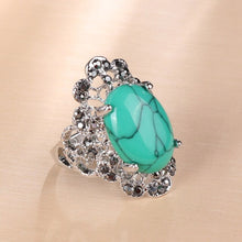 Load image into Gallery viewer, Luxury Ethnic Red Blue Stone Crystal Ring
