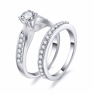 KISSWIFE 2pcs/lot Silver Double Ring