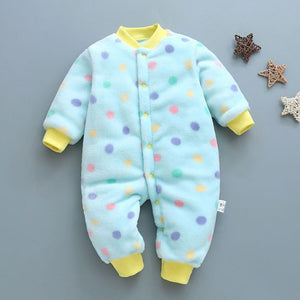 Winter baby boys girls clothing leopard Fleece jumpsuit