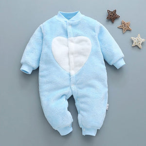 Winter baby boys girls clothing leopard Fleece jumpsuit