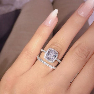 KISSWIFE 2pcs/lot Silver Double Ring